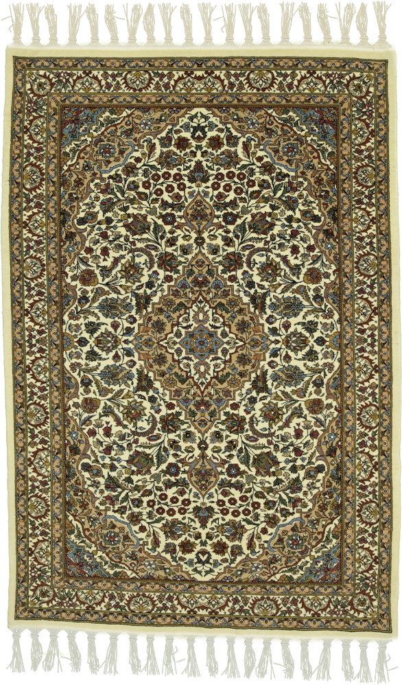 Intricate 'Cordial' carpet with opulent golden and green motifs, epitomizing luxury and artisanal heritage.