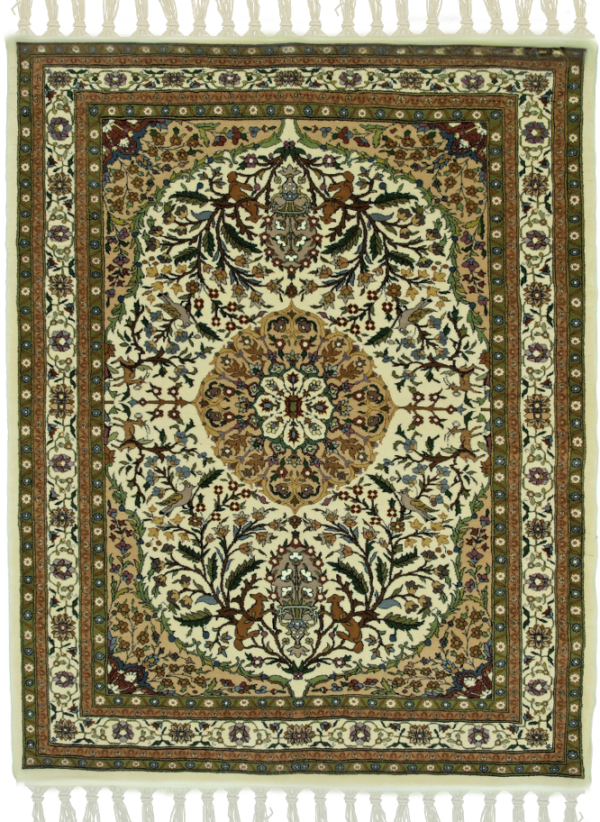 Elegant 'SERENADE' carpet featuring symmetrical floral patterns and rich color palette, perfect for luxurious interiors.