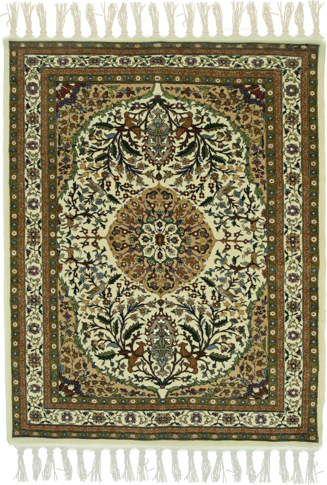 Elegant 'SERENADE' carpet featuring symmetrical floral patterns and rich color palette, perfect for luxurious interiors.